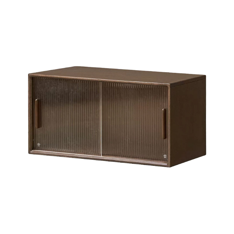 Wallace Rubberwood Floor-standing Modular Storage Cabinet Chest Set for Home Walnut Color
