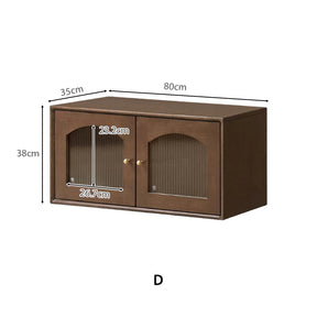 Wallace Rubberwood Floor-standing Modular Storage Cabinet Chest Set for Home Walnut Color