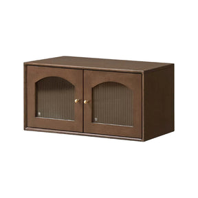 Wallace Rubberwood Floor-standing Modular Storage Cabinet Chest Set for Home Walnut Color