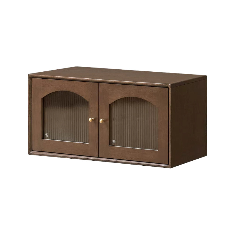 Wallace Rubberwood Floor-standing Modular Storage Cabinet Chest Set for Home Walnut Color