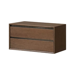 Wallace Rubberwood Floor-standing Modular Storage Cabinet Chest Set for Home Walnut Color