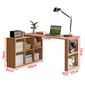 Ace FAS-Graded Solid American Oak Corner Desk with Open Storage and Single-Leg Support in Natural Finish