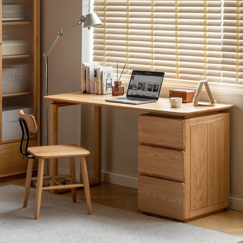 Yvonne 1.2m/1.4m FAS-Graded Solid Oak Wood Desk/Table With Drawer Multiple Color