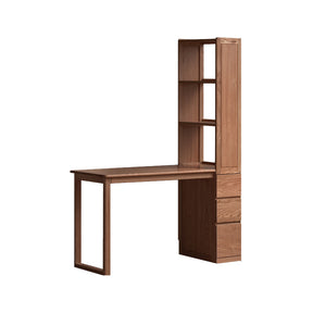 Felix FAS-Graded Solid American Oak Wood Study Desk with Bookcase 1.31m/1.51m