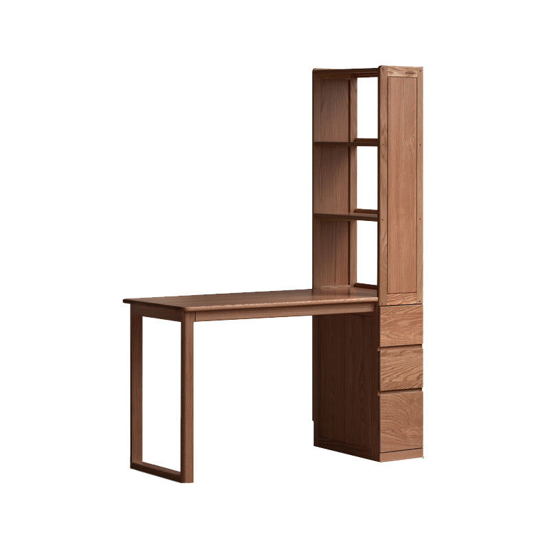 Felix FAS-Graded Solid American Oak Wood Study Desk with Bookcase 1.31m/1.51m