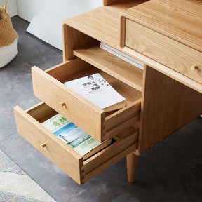 Beatrix Single Adjustable Office Desk/Computer Table With Drawer/Bookcase