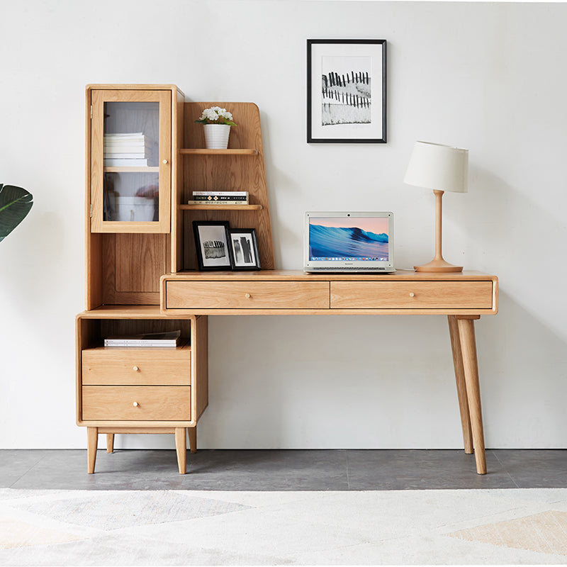 Beatrix Single Adjustable Office Desk/Computer Table With Drawer/Bookcase