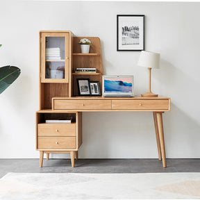 Beatrix Single Adjustable Office Desk/Computer Table With Drawer/Bookcase