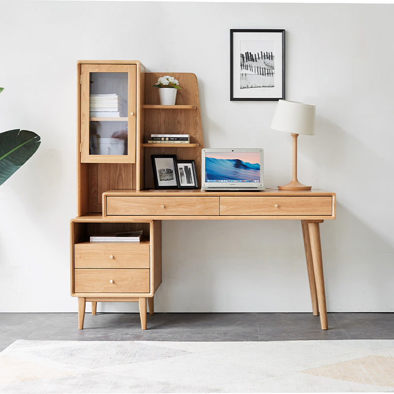 Beatrix Single Adjustable Office Desk/Computer Table With Drawer/Bookcase