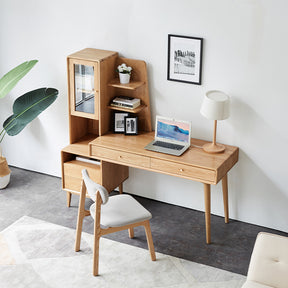 Beatrix Single Adjustable Office Desk/Computer Table With Drawer/Bookcase