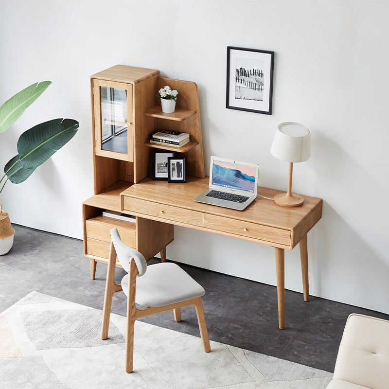 Beatrix Single Adjustable Office Desk/Computer Table With Drawer/Bookcase