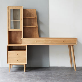 Beatrix Single Adjustable Office Desk/Computer Table With Drawer/Bookcase