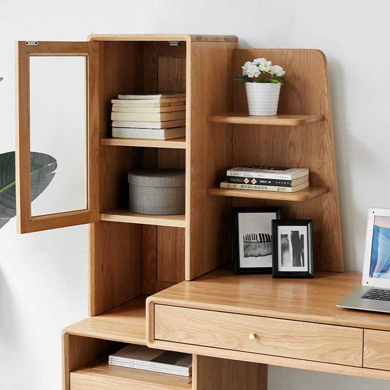 Beatrix Single Adjustable Office Desk/Computer Table With Drawer/Bookcase