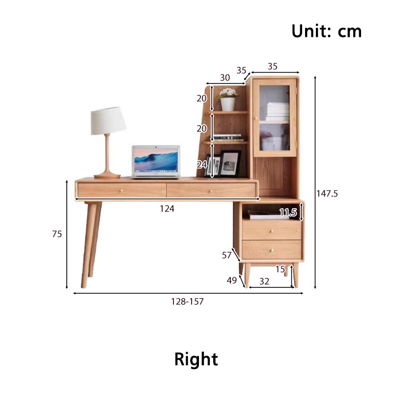 Beatrix Single Adjustable Office Desk/Computer Table With Drawer/Bookcase