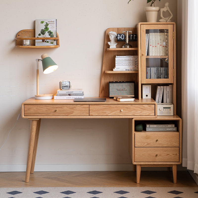 Beatrix Single Adjustable Office Desk/Computer Table With Drawer/Bookcase