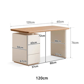 Brent 1.2m/1.4m/1.6m FAS-Graded Solid American Oak Wood/Liriodendron Wood Single Office Desk/Computer Table With Drawer