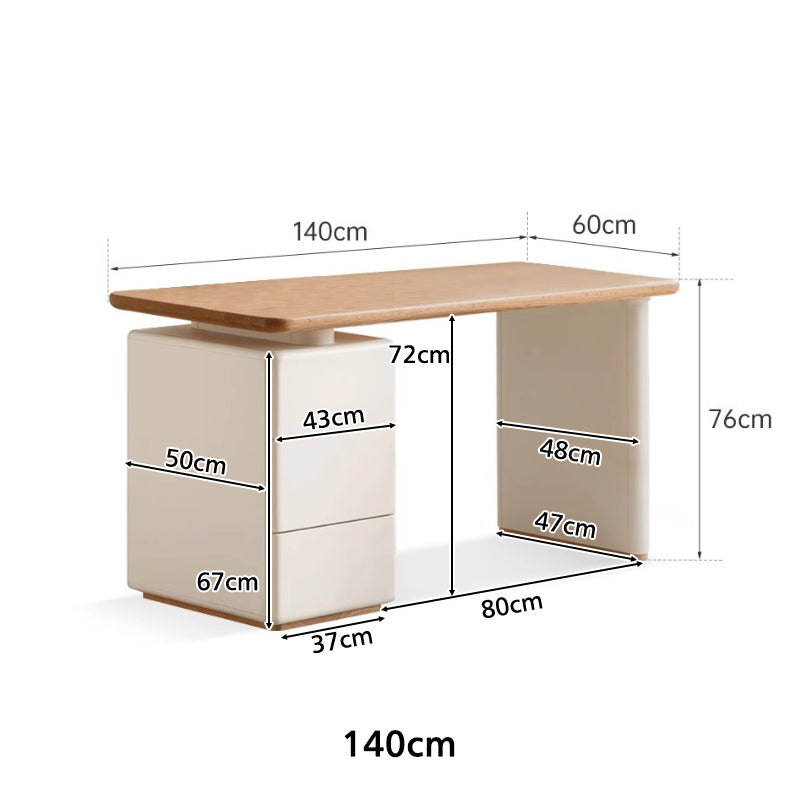 Brent 1.2m/1.4m/1.6m FAS-Graded Solid American Oak Wood/Liriodendron Wood Single Office Desk/Computer Table With Drawer