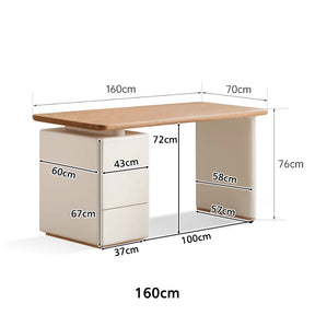 Brent 1.2m/1.4m/1.6m FAS-Graded Solid American Oak Wood/Liriodendron Wood Single Office Desk/Computer Table With Drawer