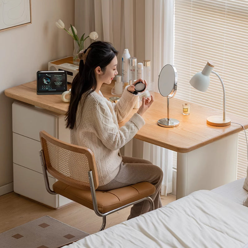 Brent 1.2m/1.4m/1.6m FAS-Graded Solid American Oak Wood/Liriodendron Wood Single Office Desk/Computer Table With Drawer