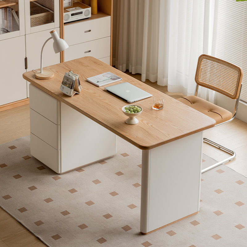 Brent 1.2m/1.4m/1.6m FAS-Graded Solid American Oak Wood/Liriodendron Wood Single Office Desk/Computer Table With Drawer