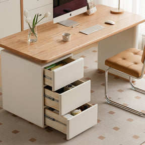 Brent 1.2m/1.4m/1.6m FAS-Graded Solid American Oak Wood/Liriodendron Wood Single Office Desk/Computer Table With Drawer