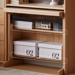 Bridget FAS-Graded Solid Cherry Wood Bookshelf and Study Desk Storage Cabinet