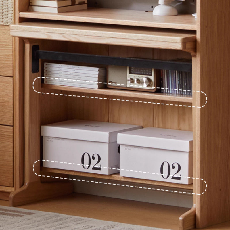 Bridget FAS-Graded Solid Cherry Wood Bookshelf and Study Desk Storage Cabinet