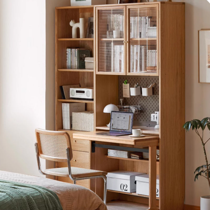 Bridget FAS-Graded Solid Cherry Wood Bookshelf and Study Desk Storage Cabinet