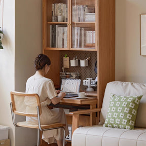 Bridget FAS-Graded Solid Cherry Wood Bookshelf and Study Desk Storage Cabinet