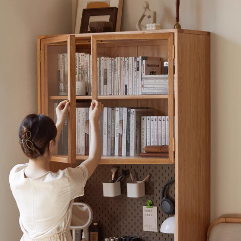 Bridget FAS-Graded Solid Cherry Wood Bookshelf and Study Desk Storage Cabinet