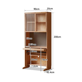 Bridget FAS-Graded Solid Cherry Wood Bookshelf and Study Desk Storage Cabinet