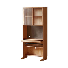 Bridget FAS-Graded Solid Cherry Wood Bookshelf and Study Desk Storage Cabinet