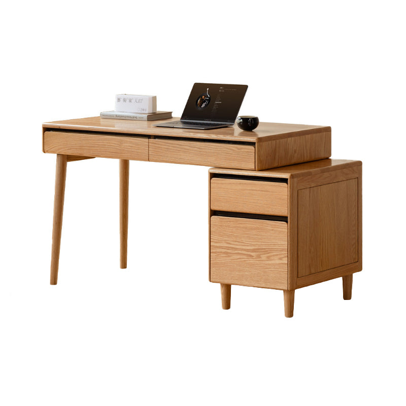 Bronson 121cm/141cm FAS-Graded Solid Oak Wood Adjustable Study Desk/Table With Drawer