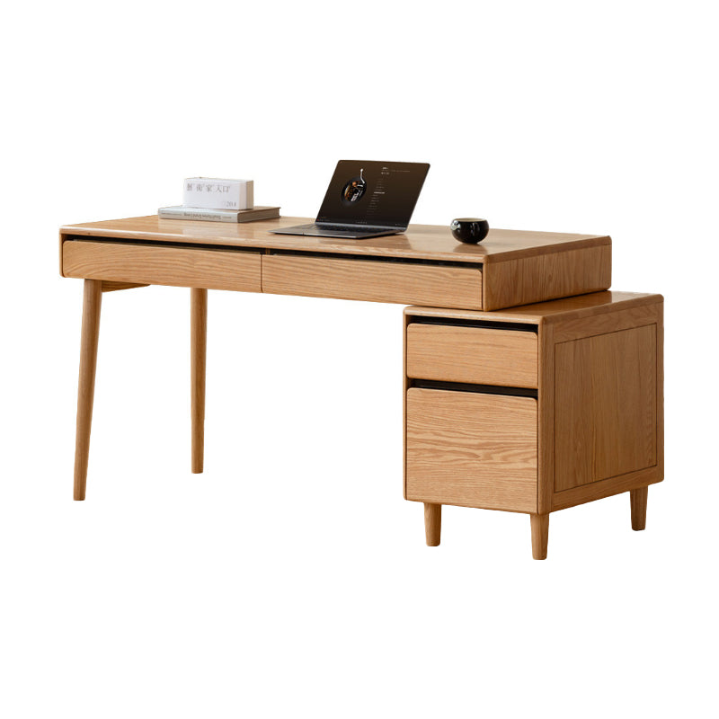 Bronson 121cm/141cm FAS-Graded Solid Oak Wood Adjustable Study Desk/Table With Drawer