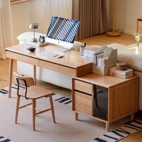 Bronson 121cm/141cm FAS-Graded Solid Oak Wood Adjustable Study Desk/Table With Drawer