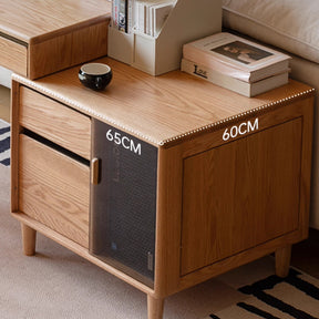 Bronson 121cm/141cm FAS-Graded Solid Oak Wood Adjustable Study Desk/Table With Drawer