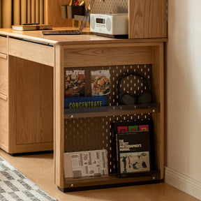 Bryony 1.02m/1.4m Single FAS-Graded Solid American Oak Wood Office Desk/Computer Table With Cabinet/Bookcase/Drawer