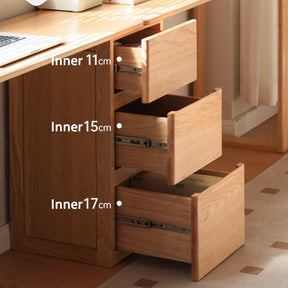 Callum Single/Double FAS-Graded Solid Oak Wood Study Desk/Table With Drawer