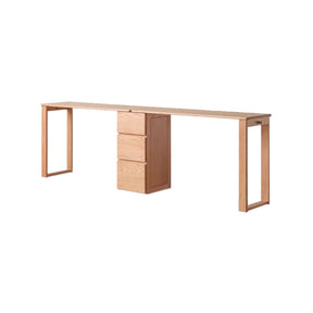 Callum Single/Double FAS-Graded Solid Oak Wood Study Desk/Table With Drawer
