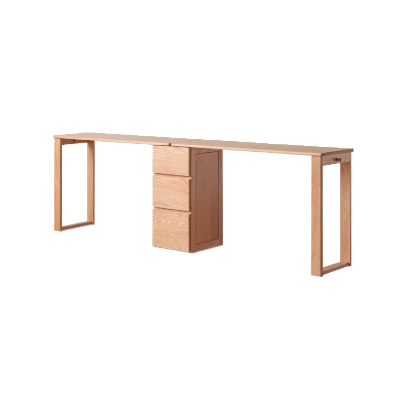 Callum Single/Double FAS-Graded Solid Oak Wood Study Desk/Table With Drawer