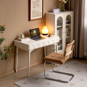 Cole 100cm Rubberwood Study Desk/Table With Drawer White