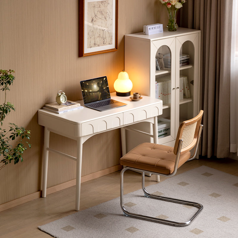 Cole 100cm Rubberwood Study Desk/Table With Drawer White