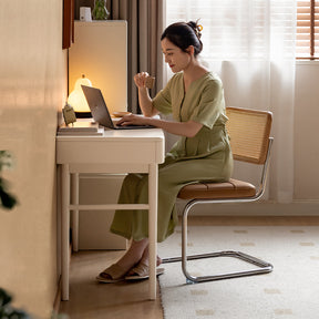 Cole 100cm Rubberwood Study Desk/Table With Drawer White