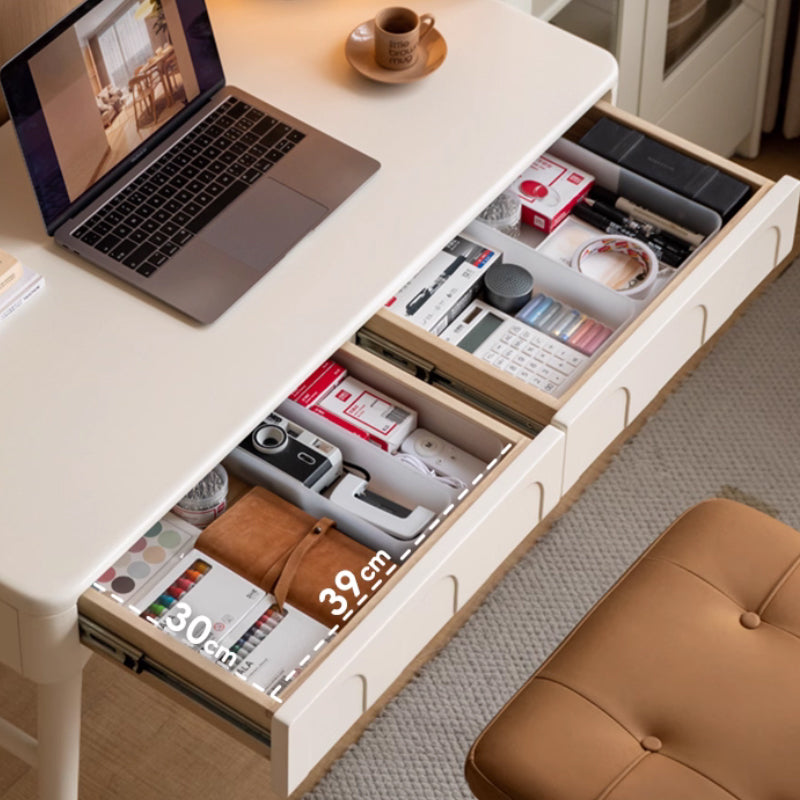 Cole 100cm Rubberwood Study Desk/Table With Drawer White