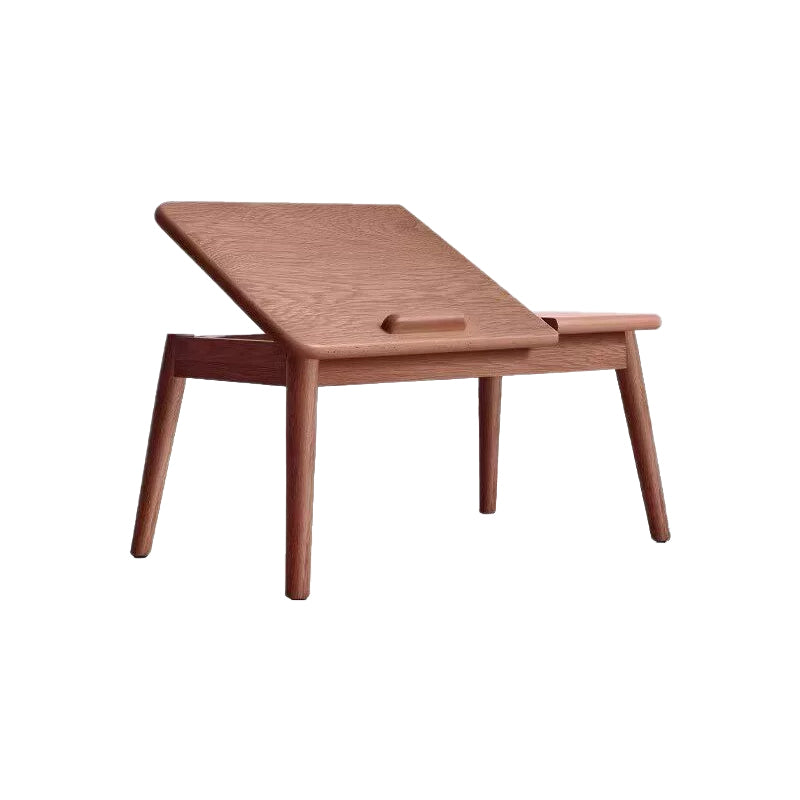Salma 62cm FAS-Graded Solid American Oak Wood Height Adjustable Single Study Table/Bay Window Table For Home