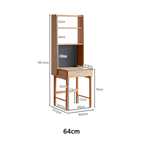 Nelson 64cm/84cm FAS-Graded Solid American Oak Wood Study Desk with Shelf/Drawers/Bookcase Home Office