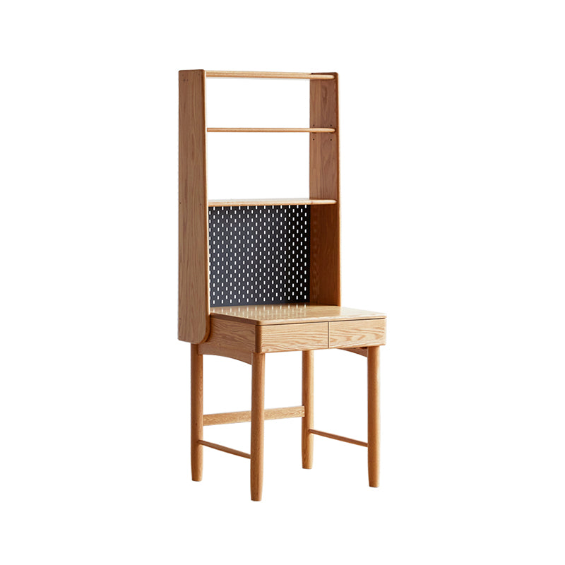 Nelson 64cm/84cm FAS-Graded Solid American Oak Wood Study Desk with Shelf/Drawers/Bookcase Home Office