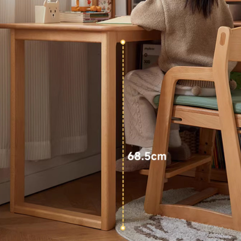 Nettie 1.2m/1.4m Solid Beech Wood Single Corner Storage Office Desk/Computer Table With Bookcase
