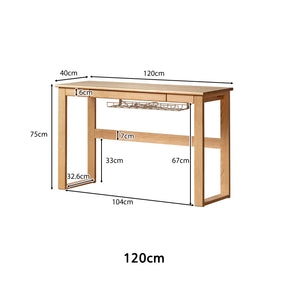 Nigel 120cm/140cm FAS-Graded Solid American Oak Wood Study Desk/Computer Table With Extendable Desktop For Home
