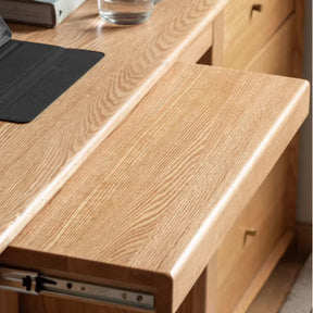Nigel 120cm/140cm FAS-Graded Solid American Oak Wood Study Desk/Computer Table With Extendable Desktop For Home